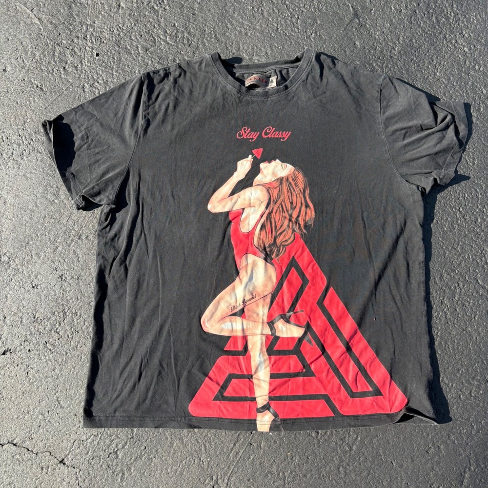Oversized Graphic T Shirt‎ Mens XXXL Black Red Streetwear Grunge Tee